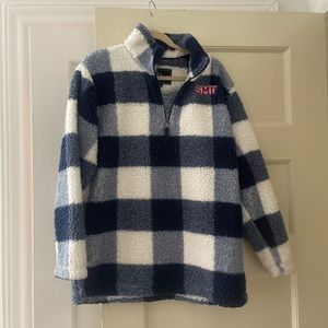 SMU fuzzy quarter zip pullover
